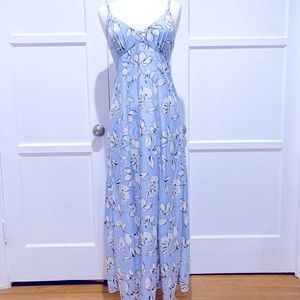 BB Dakota Elvya Blue Floral Print Maxi Dress